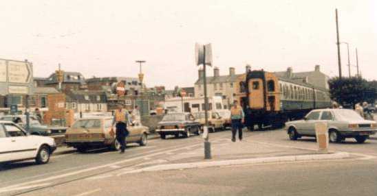 Up Train from Weymouth harbour to the station, along Commercial Road