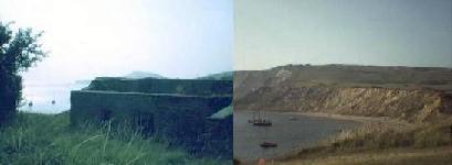 the ruins of Sea Cottage and Worbarrow Bay, Tyneham